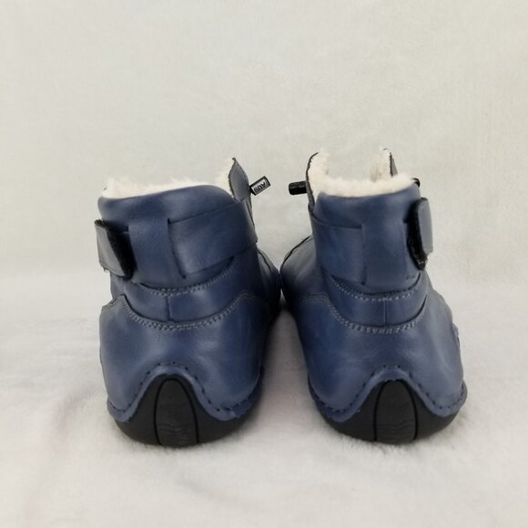 ✅LDECK Blue Leather High Top Faux Fur Lined Shoes Men's Size 12 Driving Sneakers - Picture 7 of 10